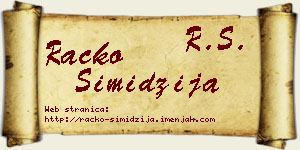Racko Simidžija vizit kartica